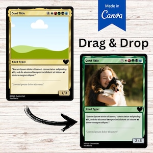 Bearbeitbare MTG-Karte, benutzerdefinierte magische Karte, personalisieren TKG-Karte, Paare, Gamer, Canva-Vorlage, benutzerdefinierte MTG-Kartenvorlage