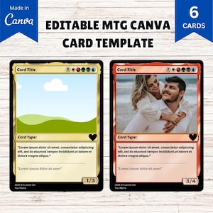 Modello di carta MTG personalizzato, carta MTG modificabile, carta Magic personalizzata, carta TCG personalizzata, coppie, giocatori, modello Canva