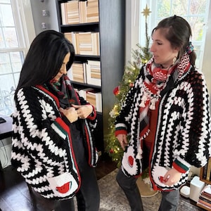 Handmade Watermelon Crochet Cardigan: Wool Patchwork Sweater