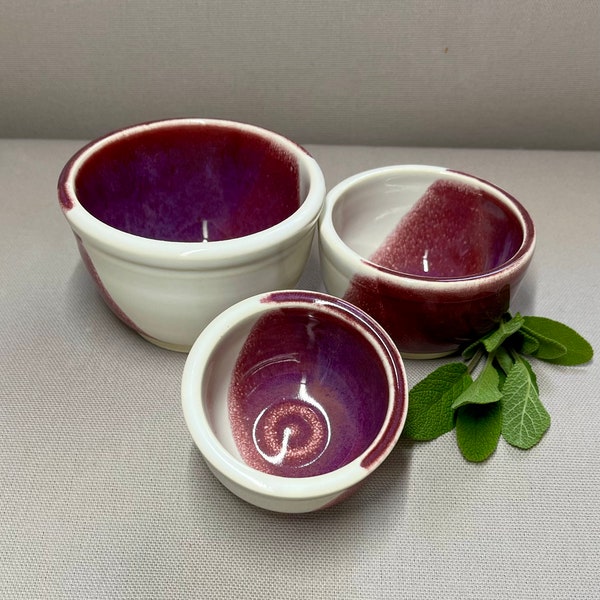 Mini Nesting Ceramic Bowls - Condiment Bowl - Charcuterie & Tapas Dish