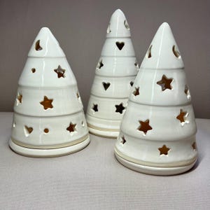 Handmade Pottery Christmas Tree Luminary: Holiday Tea Light Lantern