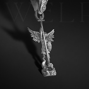 Sterling Silver Archangel Saint Michael Mens Necklace, Christian Archangel Medallion, St Michael Is Commander Of The Army Of God, Mens Gift