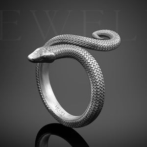 Snake Handmade Sterling Silver Men Ring, Serpent Unique Animal Ring, Snake Silver Jewelry, Dragon Punk Ring, Best Friend Gift, Ring for Men