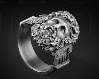 Handmade Zeus Sterling Silver Ring, Ancient Greek Mythology