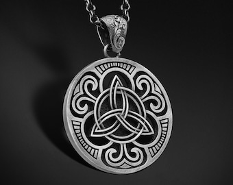 Handmade Sterling Silver Celtic Knot Necklace, Triquetra Pendant