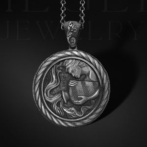 Aquarius Horoscope Necklace For Wife Zodiac Sign Coin Necklace in Sterling Silver Man Astrology Necklace For Mama Horoscope Necklace For Her