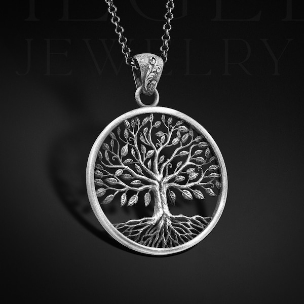 Collier arbre de vie, pendentif homme Yggdrasil, collier scandinave Yggdrasil, collier arbre viking, pendentif chaîne en argent Yggdrasil, amulette homme