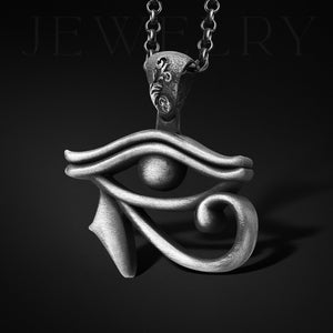 Eye Of Ra Charm Ancient Egyptian God Necklace in Silver, Mythology Necklace For Boyfriend Sun God Antique Evil Eye Pendant Eye of Ra Coin