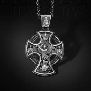 St. Michael The Archangel Necklace, Customizable Archangel Necklace, Handmade Silver Catholic Gifts for Husband, Archangel Men Gift Necklace