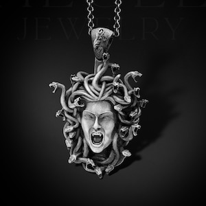 Medusa Silver Personalized Necklace, Greek Mythology Jewelry, Customizable Necklace, Personalized Necklace, Dainty Necklace, Memorial Gift