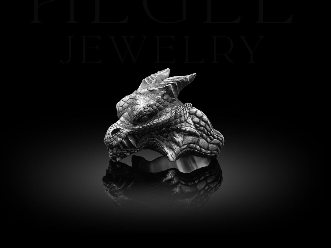 Ouroboros Dragon Handmade Sterling Silver Men Ring, Ouroboros Serpent Mythology Ring, Dragon Silver Men Jewelry, Silver Unique Ring For Men