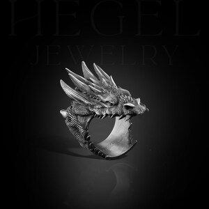 BySilverStone Dragon Sterling Silver Ring – Handmade Gothic Biker Jewelry For Men & Women