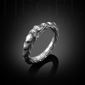 BySilverStone Snake Sterling Silver Men's Ring - Handmade Serpent Design, Oxidized Finish, No Gem - View #7
