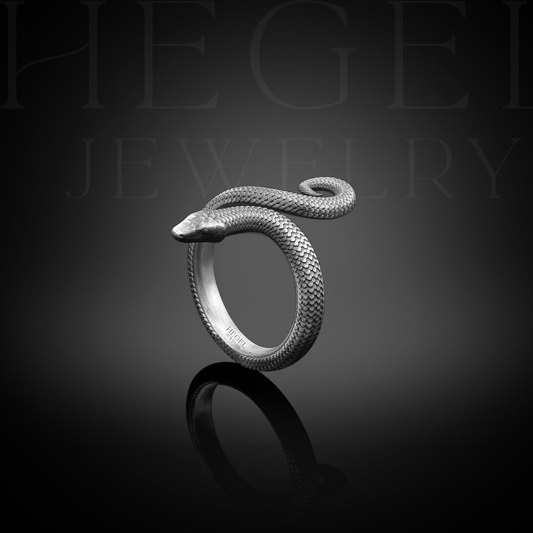 Snake Handmade Sterling Silver Men Ring, Serpent Unique Animal Ring ...