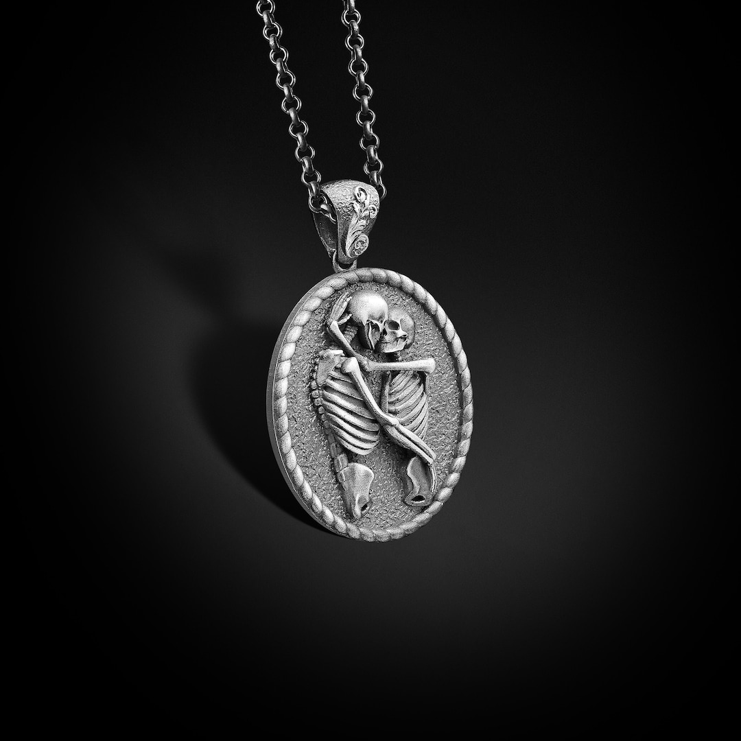 Personalized Skeleton Couple Ornament: Gothic Skull Lover Gift