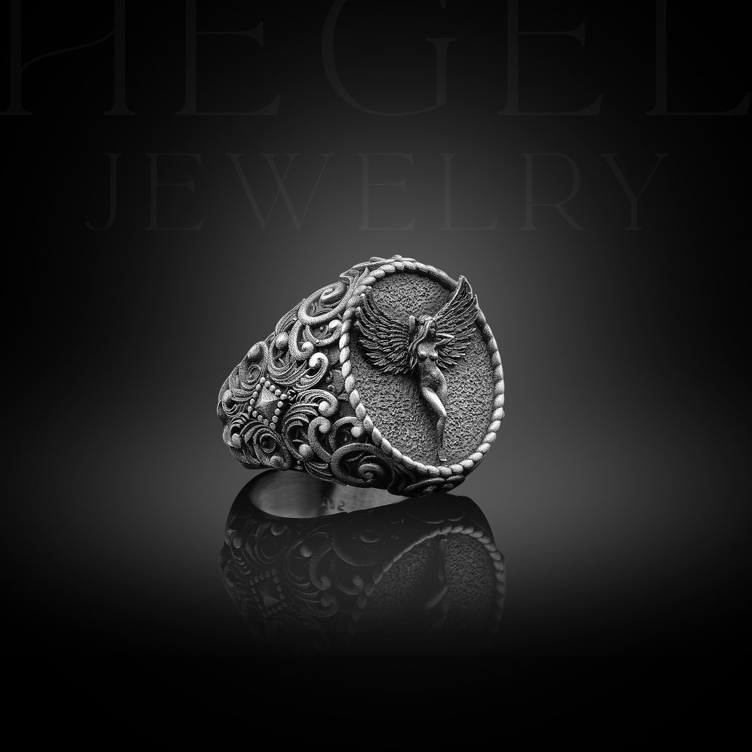 Female Body Ring, Mens Silver Body Silver Ring, Mens