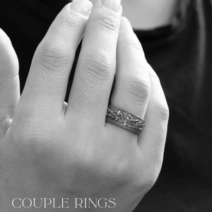 Skeleton Kissing Ring Skull Love Band Mens Wedding Bone Ring Sterling Silver Skeleton Rings 925k Unique Boyfriend Rings For Man Jewelry Gift