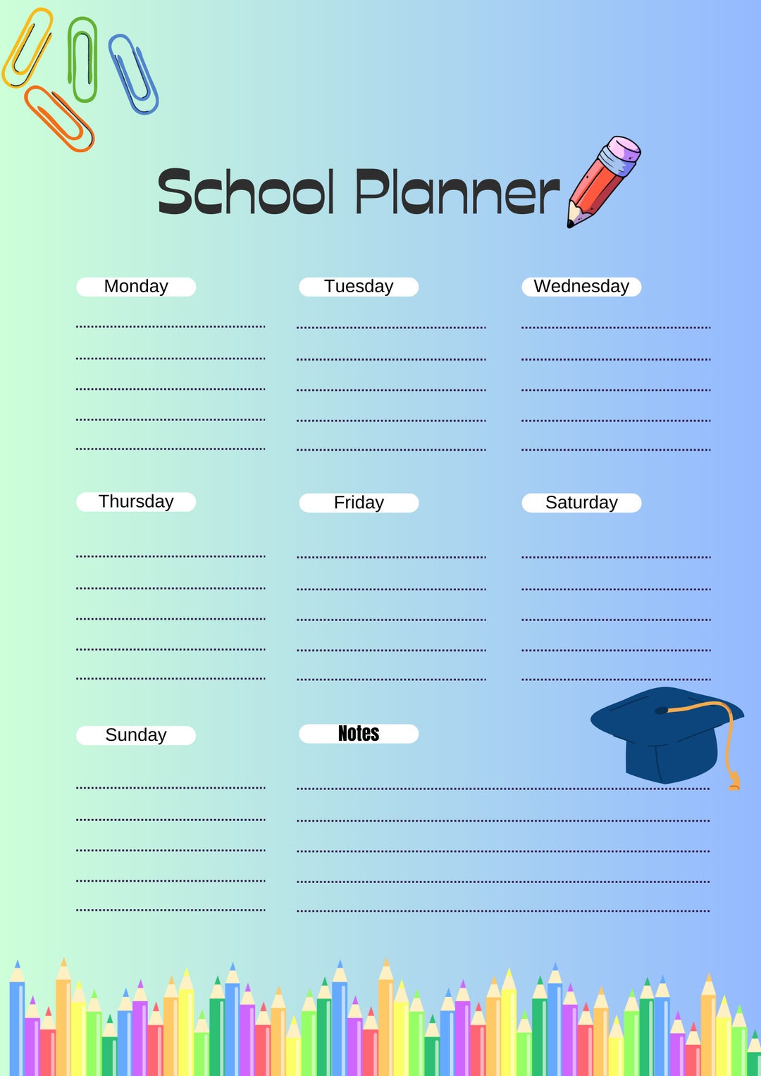 weekly-planner-printable-weekly-school-planner-school-etsy