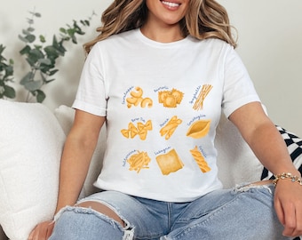 Pasta Collage T-Shirt, Spaghetti Shirt, Ravioli Tee, Pasta Graphic Tee, Italian T-Shirt, Foodie T-Shirt, Food or Pasta Lover Gift