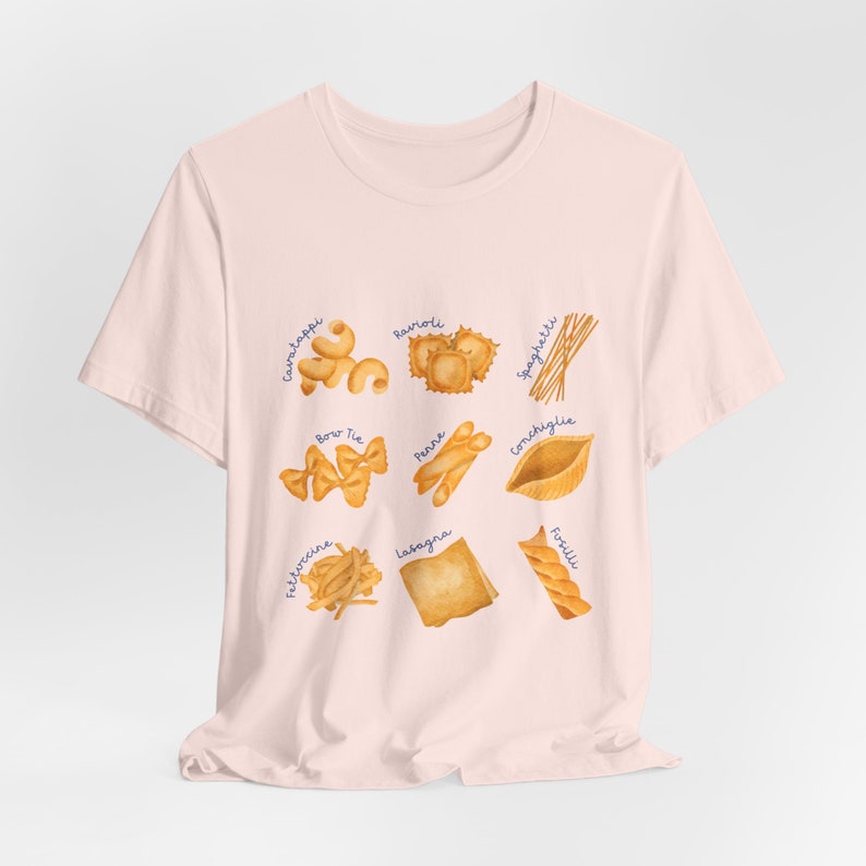 Pasta Collage T-Shirt, Spaghetti Shirt, Ravioli Tee, Pasta Graphic Tee, Italian T-Shirt, Foodie T-Shirt, Food or Pasta Lover Gift image 4