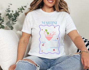 Martini T-Shirt, Tini Time Tee, Martini Graphic Tee, Martini Lover Gift, Happy Hour Shirt, Martini Time, Cocktail Shirt, Dirty Martini Shirt