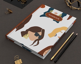 Hardcover Journal, Lined Journal or Notebook, Fashion Design Notebook, Everyday Journal, Diary for Her, Teacher's Notebook, Lined Diary
