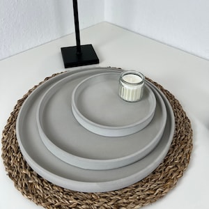Concrete tray | Decorative plate | Serving tray | Decorative bowl | Decorative tray | Round with smooth edge