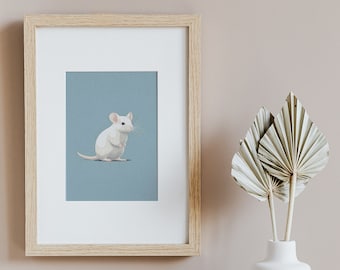 Digitale muiskunst - Muismuurkunst - Afdrukbare muurkunst - Minimalistische muurkunst - Muisposter - Muurkunstdecoratie