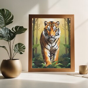 Tiger Digitale Kunst - Tiger Wandkunst - Druckbare Wandkunst - Minimalistische Wandkunst - Tiger Poster - Wandkunst-Dekoration