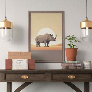Rhinoceros Wall Art - Printable Wall Art - Minimalist Wall Art