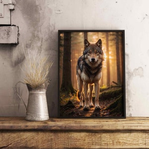 Wolf in the Woods Wall Art - Wolf Wall Art - Printable Wall Art