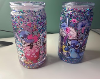 Friends Glitter Snow Globe Tumbler Set | Matching BFF Cold Cups