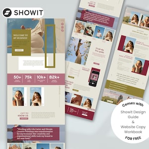 Plantilla de sitio web Showit para entrenadores y podcasters (colorida y llamativa)