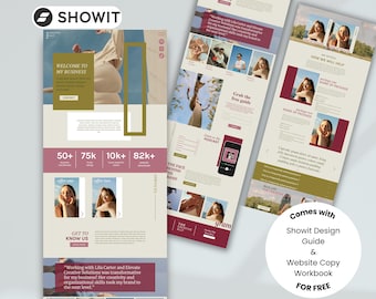 Showit Website Template for Coaches, Podcasters (Colorful, Bold)