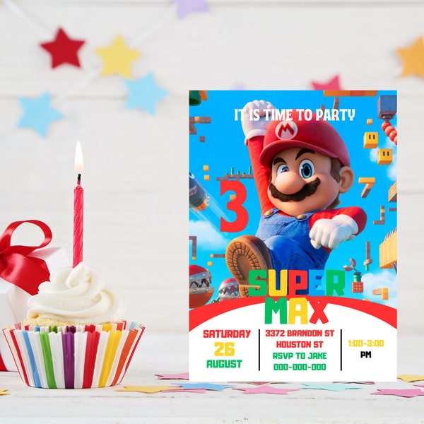 Super Mario Canva Template - Etsy