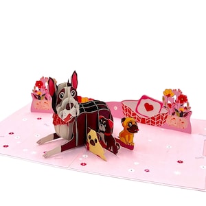 Pop Up Greeting Card Dog Puppy Furry Friend Mom Puppies Dog Lover Thank You Birthday Holiday Card Pet Gift Animal Lover Card Mom Dad Gift
