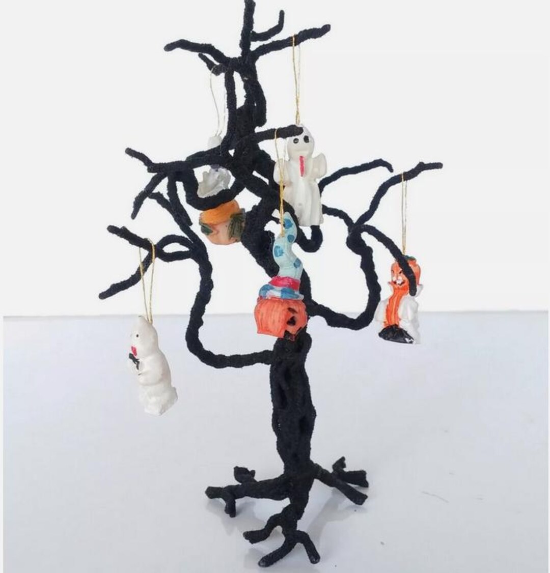 Halloween Twisted Wire 6 Tree With 5 Mini Ornaments Spooky Village Town ...
