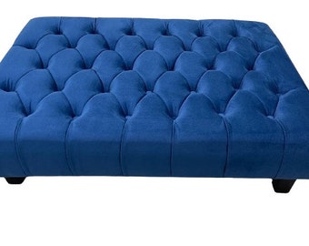 Footstool, Spanish Upholstery with Plush velvet Padded Seat New Legs, Living Room and Bedroom