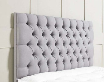 Alton,Headboard Linen Turin,with Fabric buttons ,Sizes,3FT, 4FT6, 5FT,Heights,20",26",30''