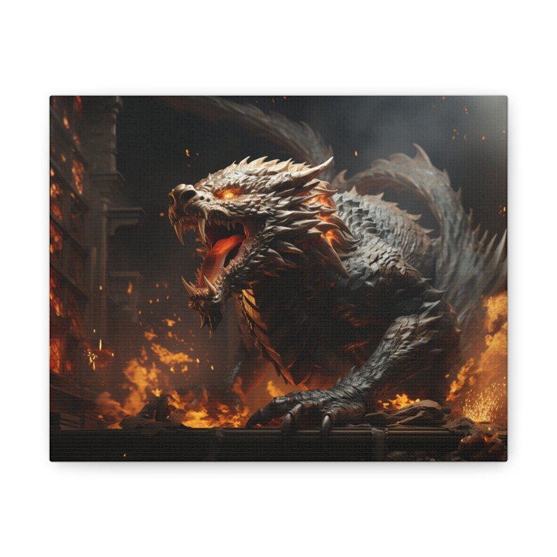 Ferocious Dragon Art Etsy