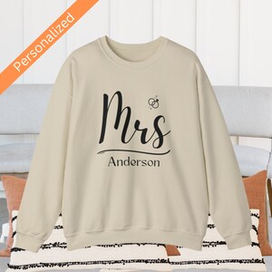 Personalized Mrs Sweatshirt, Bride Customized Sweatshirt, Wifey Sweatshirt, Bride Sweatshirt, Mrs Custom, Future Mrs Last Name Sweatshirt