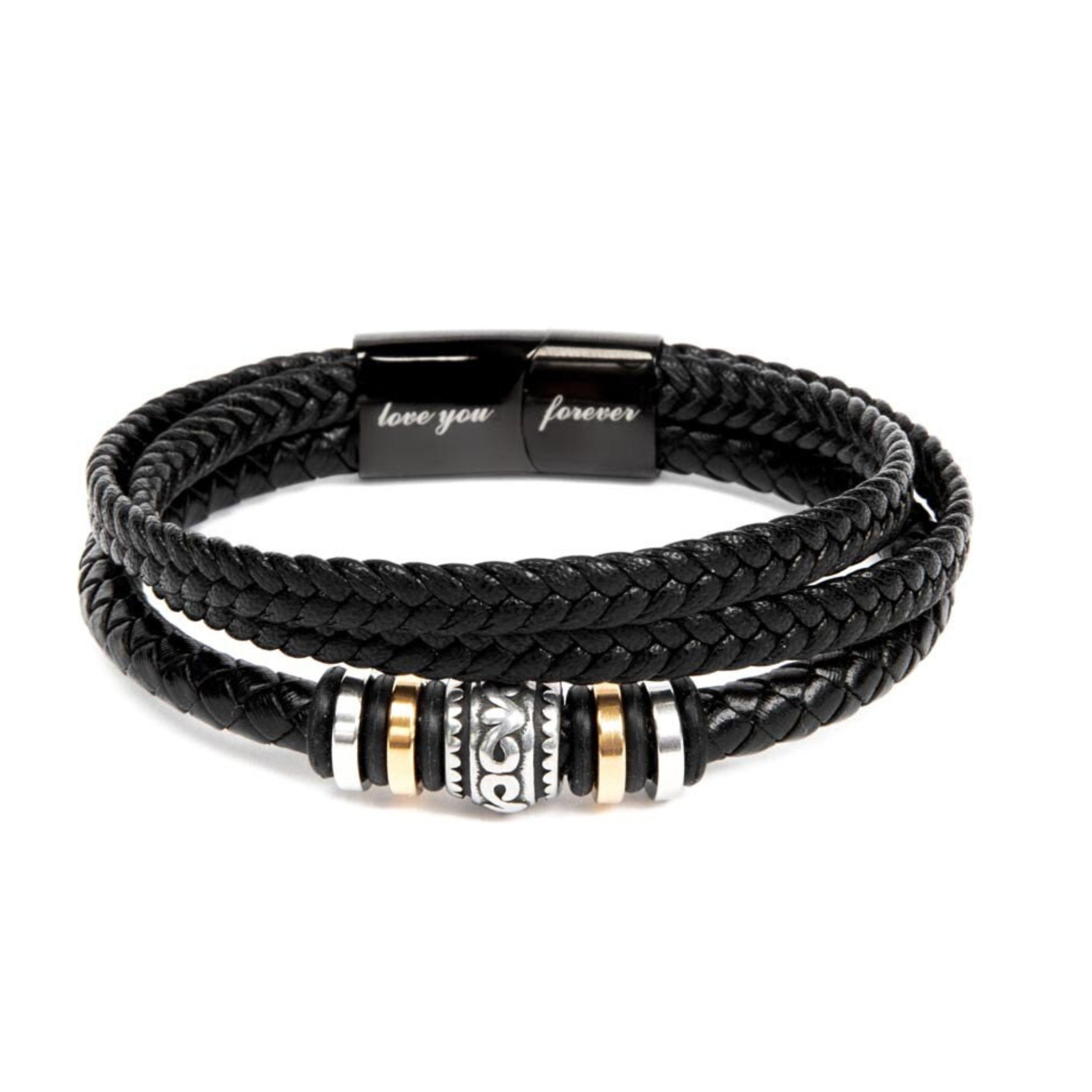 UNGENT THEM Infinity Knot Bracelet - Braided Leather & Stainless Steel, "You Are My Favorite" Gift For Him - View #5