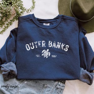 Outer Banks Comfort Colors Sweatshirt: Vintage Beachy Crewneck