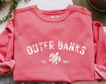 Outer Banks Comfort Colors Sweatshirt, Paradise on Earth gift, OBX Sweatshirt, Oversized Sweatshirt, Crewneck, Beach Sweatshirt,Gift for Her