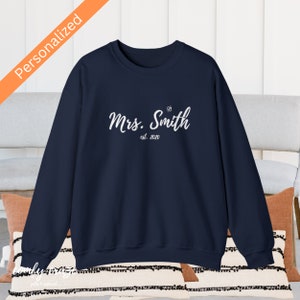 Personalized Mrs Sweatshirt, Bride Customized Sweatshirt, Wifey Sweatshirt, Bride Sweatshirt, Mrs Custom, Future Mrs Last Name Sweatshirt