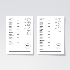 Simple Food & Drinks Menu