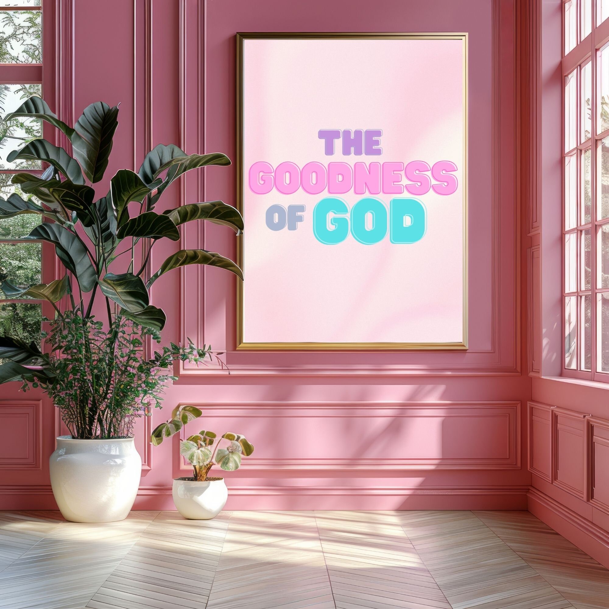 Christian Wall Art - Retro Room Decor, Aesthetic Decor, Preppy Wall Art ...