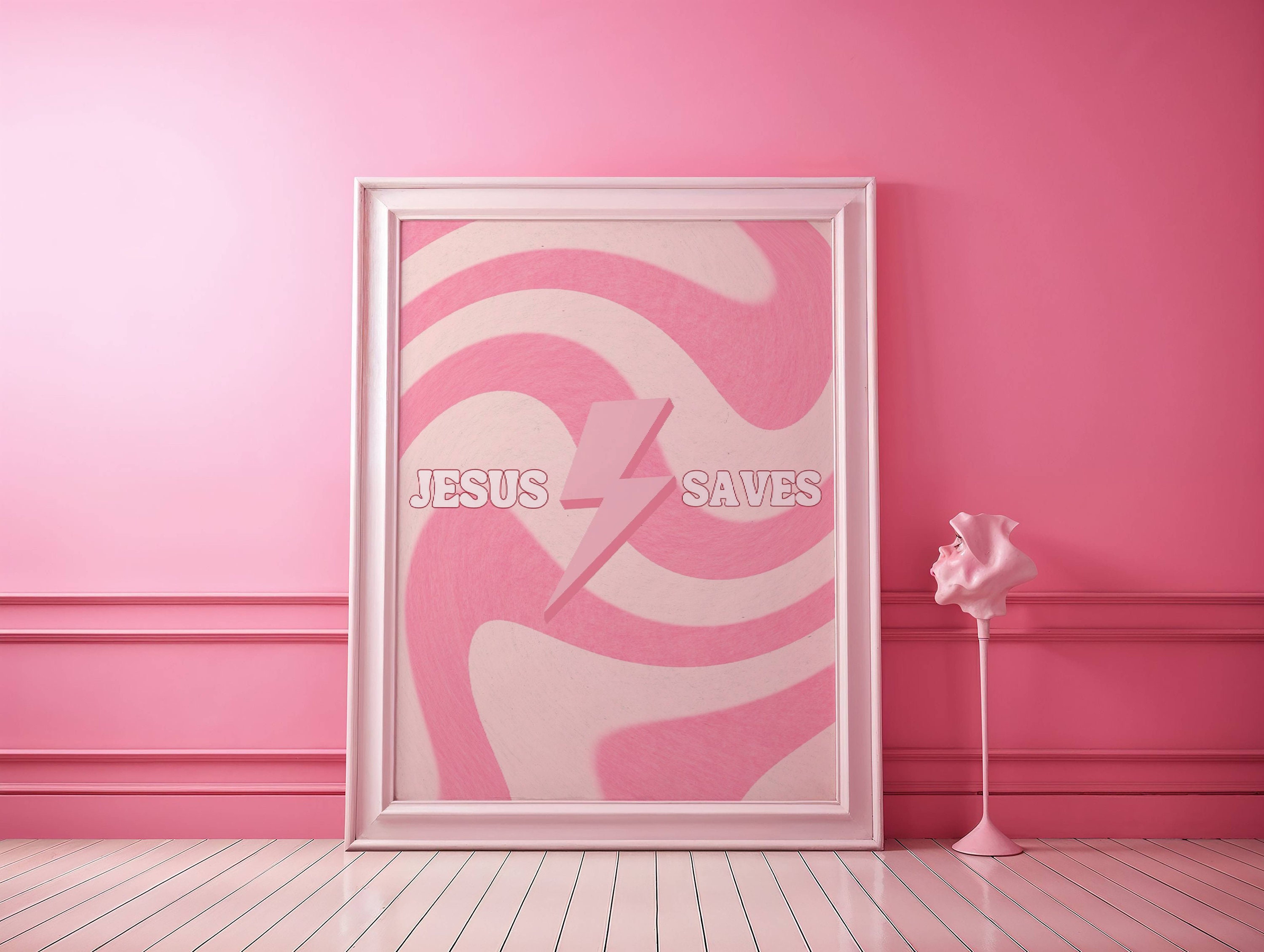 Christian Wall Art - Retro Room Decor, Aesthetic Decor, Preppy Wall Art ...