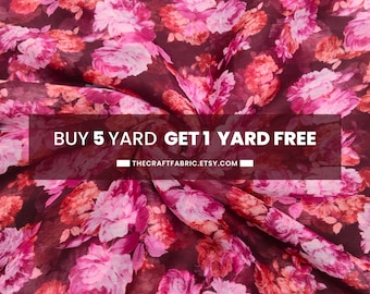 Floral Print Chiffon Fabric: Lightweight Polyester, Dresses & Scarves