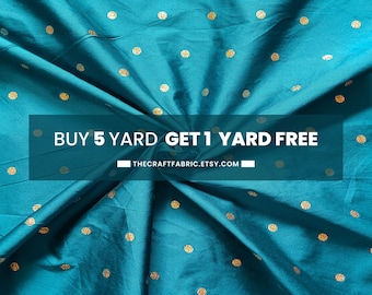 Embroidered Polka Dot Silk Taffeta Fabric: Zari Booti Bridal Gown Material